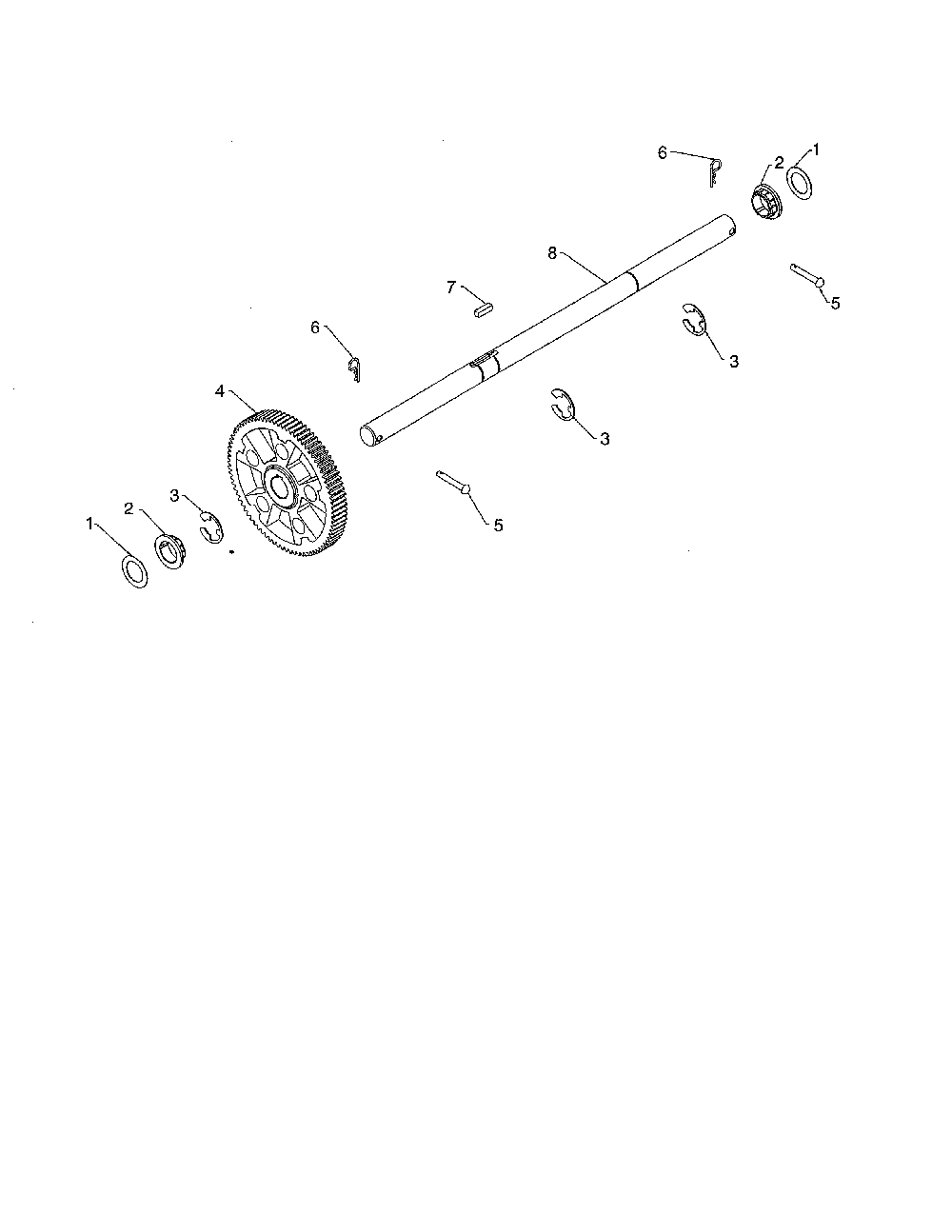 Axle shaft Diagram and Parts List for ST224-96193009602  Husqvarna Snow Blower