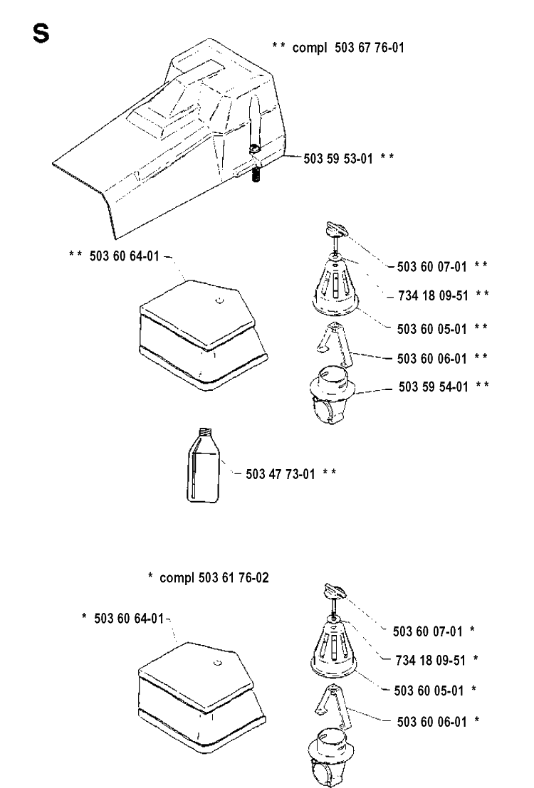 Accessories 2 Diagram and Parts List for 288 19900100001-19911400000 Husqvarna Chainsaw