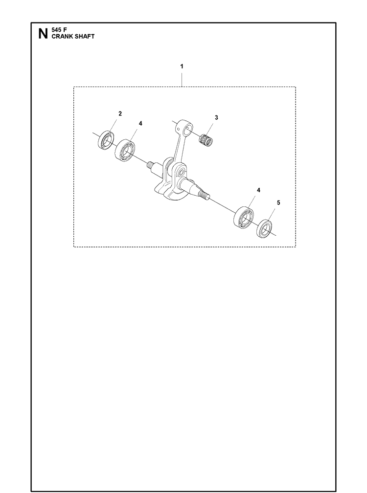 Crankshaft Diagram and Parts List for 545F  Husqvarna Brush Cutter