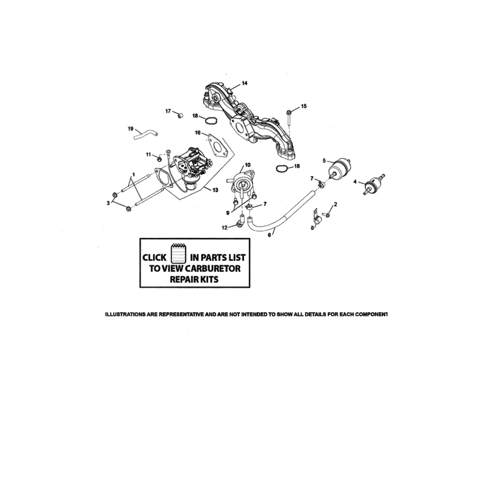 Engine >> Fuel System Diagram and Parts List for YTH20K46-96043027700  Husqvarna Lawn Tractor