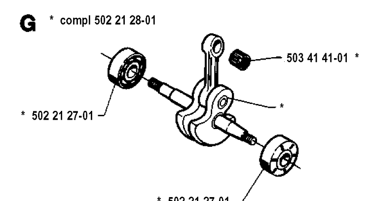 Crankshaft Diagram and Parts List for 235R 19930600001-19940600000 Husqvarna Brush Cutter