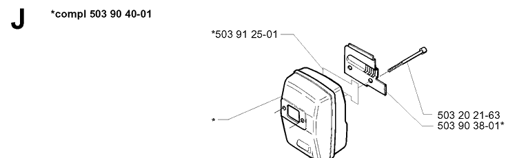 Muffler Diagram and Parts List for 225E 1997-02 Husqvarna Trimmer