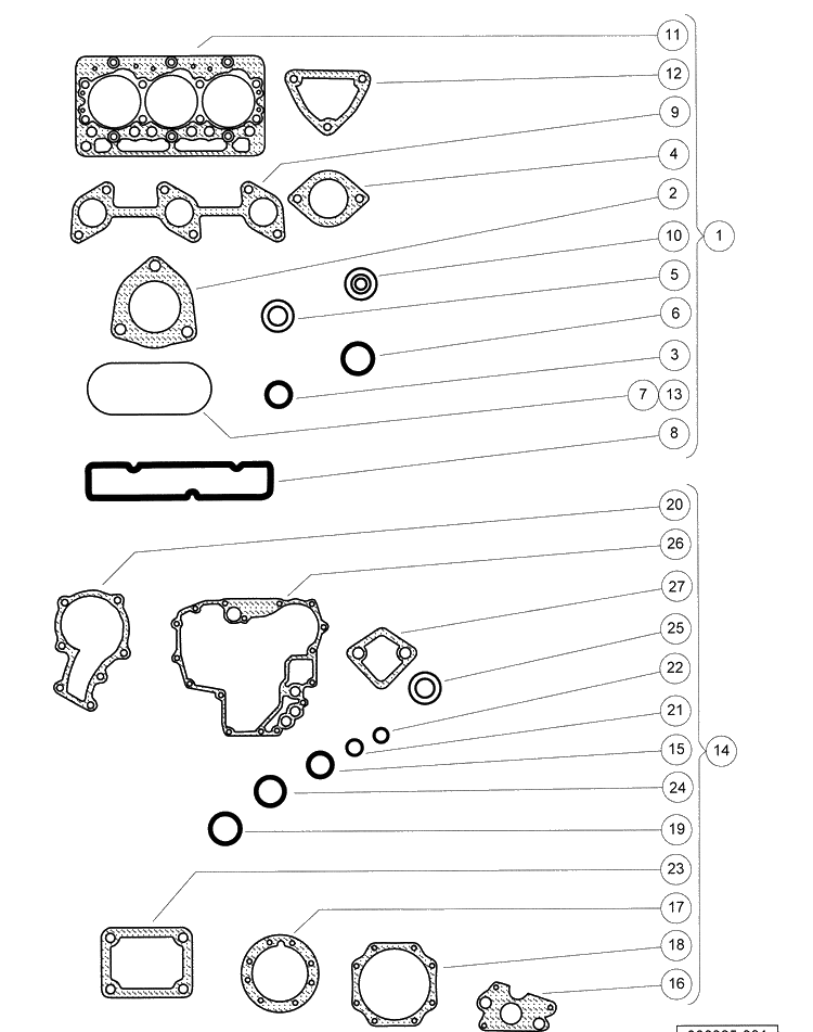 Gasket Kits Diagram and Parts List for HUV4420G 2006-11 Husqvarna Lawn Tractor