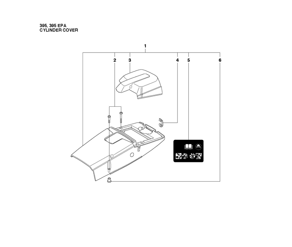 Cylinder Cover Diagram and Parts List for 395XP-395XPG 395 XP W - 395 XP GW Husqvarna Chainsaw