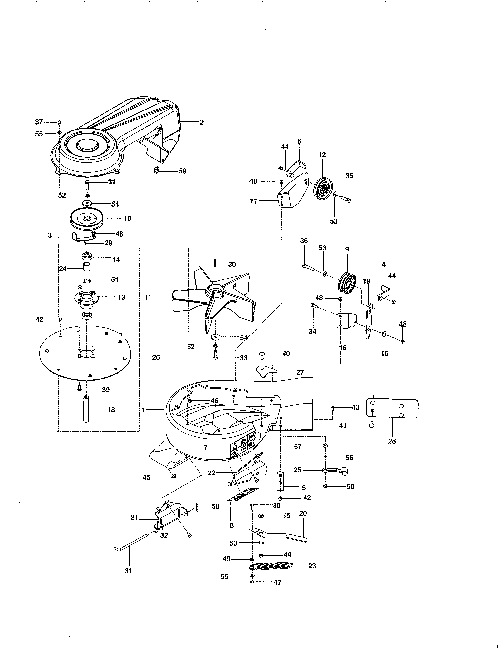 Blower Diagram and Parts List for 967303601-00  Husqvarna Lawn Mower