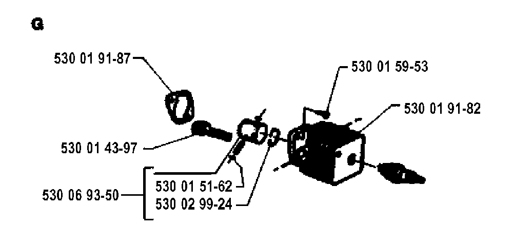 Cylinder Piston Diagram and Parts List for 18H 19941400001-19953200000 Husqvarna Trimmer