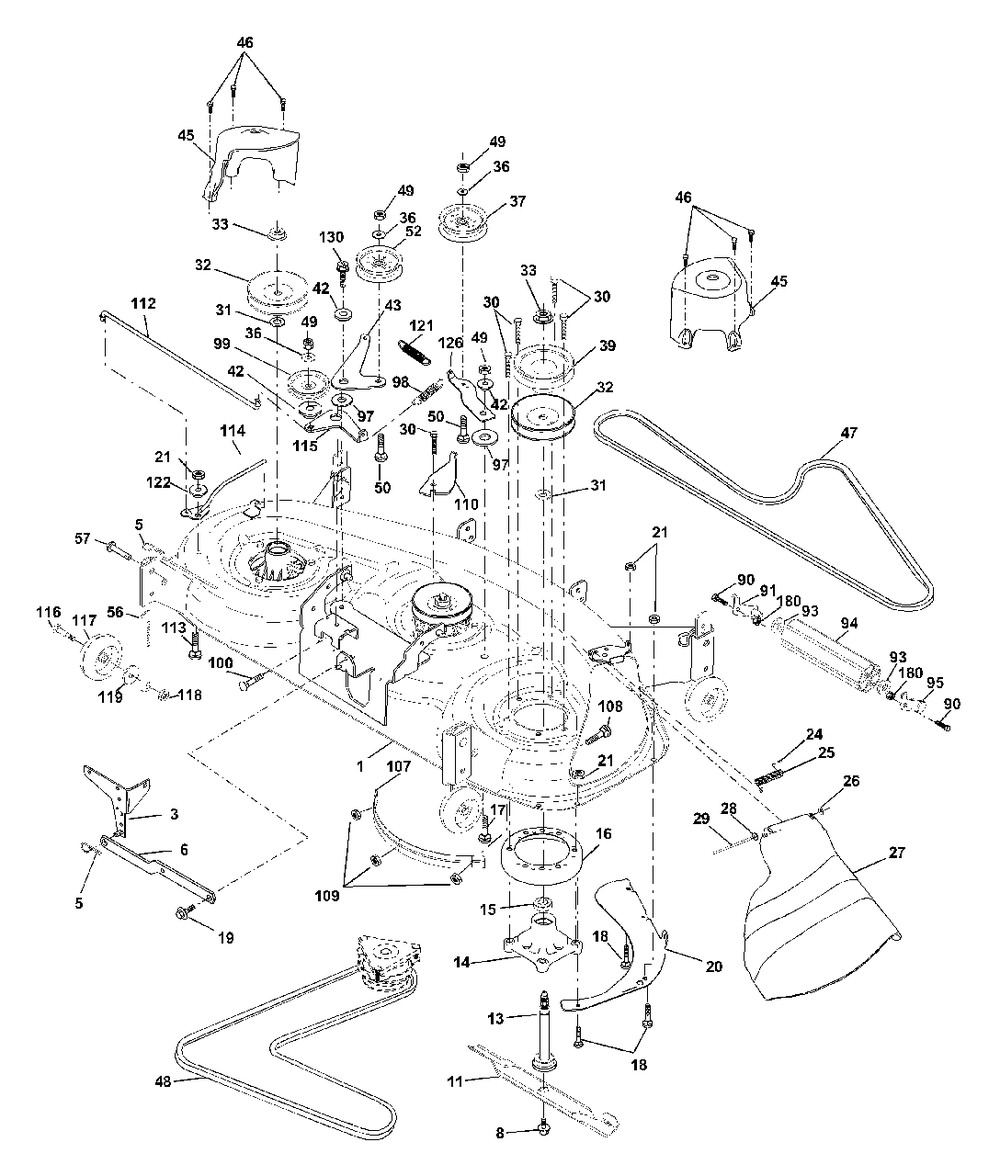 Mower Deck Diagram and Parts List for YTH2048 (954567086-A)(2001-02) Husqvarna Lawn Tractor
