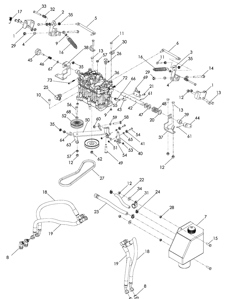 Hydro Pump-Motor Diagram and Parts List for WH5217 (966947003)(2008-10) Husqvarna Lawn Mower