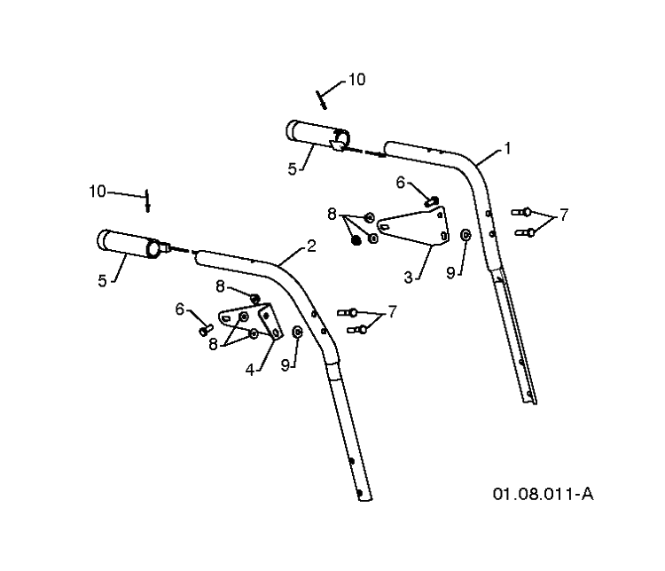 Handle Diagram and Parts List for ST268EP (96191003808)(2013-06) Husqvarna Snow Blower