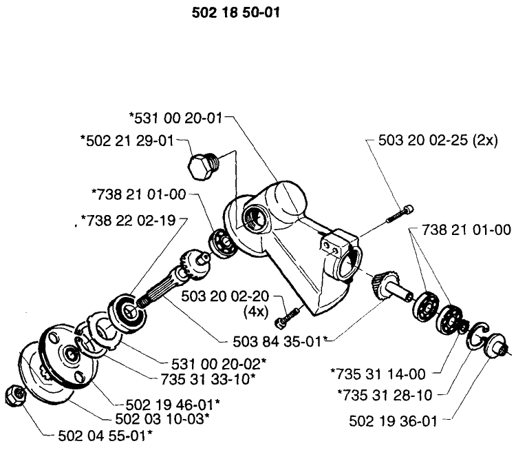 Grip Assembly 235r Diagram and Parts List for 232RL 1997-02 Husqvarna Brush Cutter