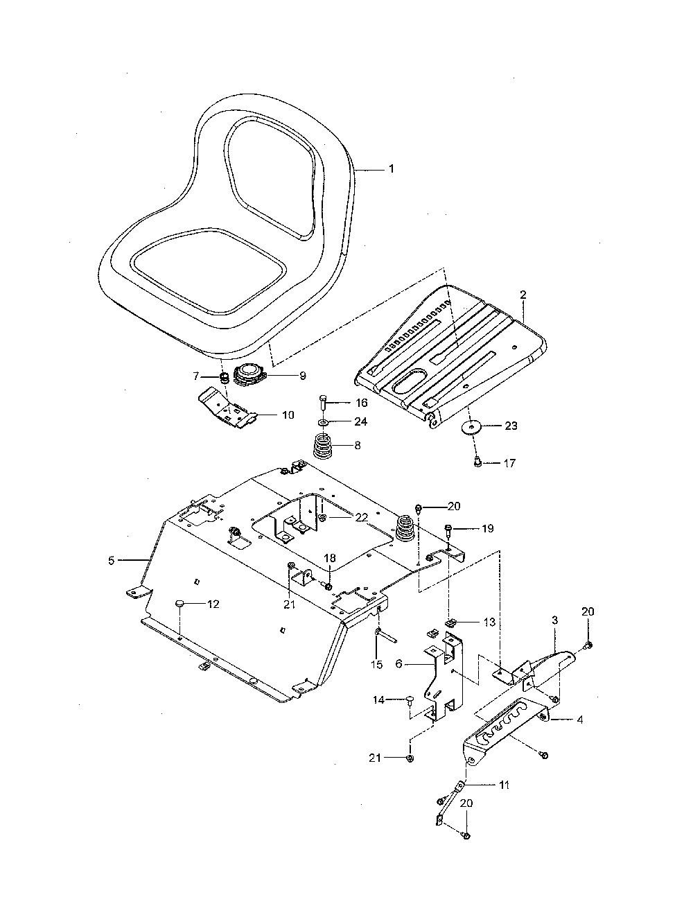 Seat Diagram and Parts List for 967271801-00  Husqvarna Lawn Mower