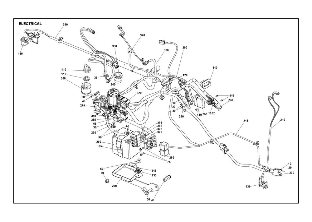 Electrical Diagram and Parts List for RC320TSAWD2017-2022  Husqvarna Lawn Tractor