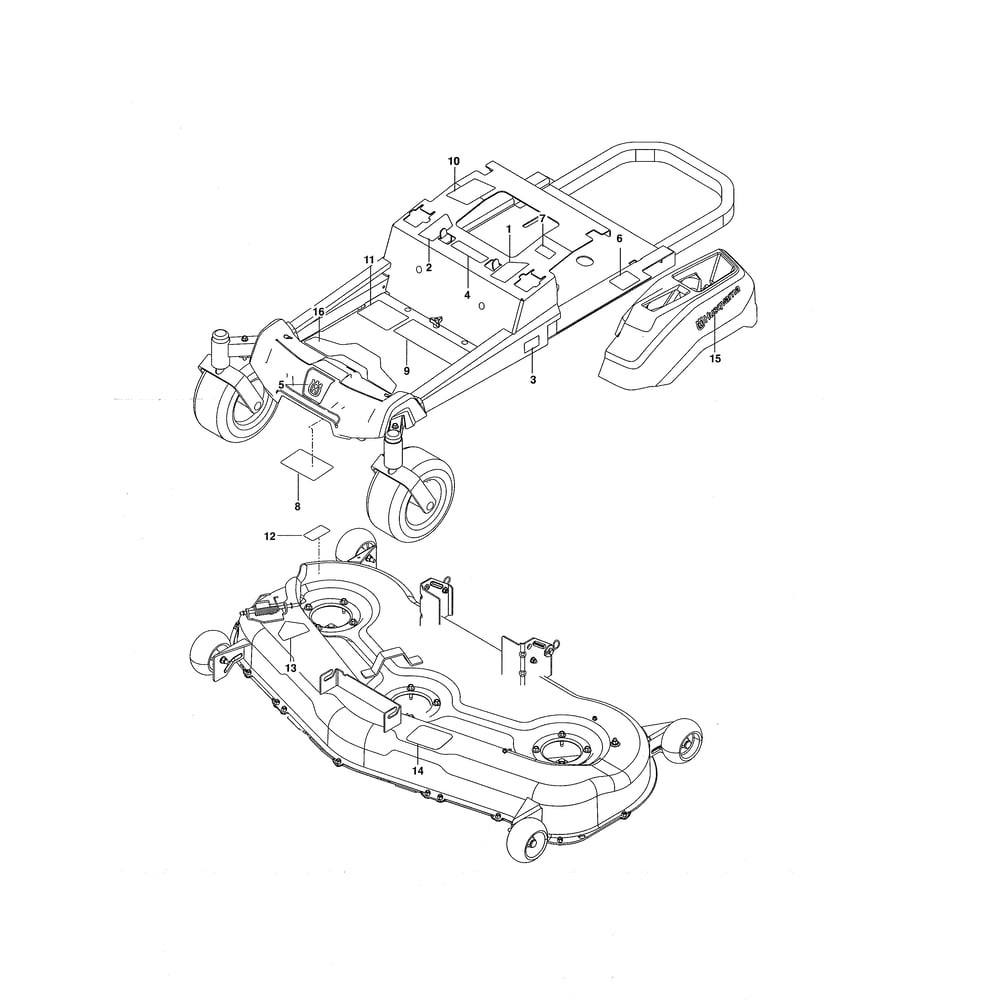 Decals Diagram and Parts List for 28982  Husqvarna Lawn Tractor