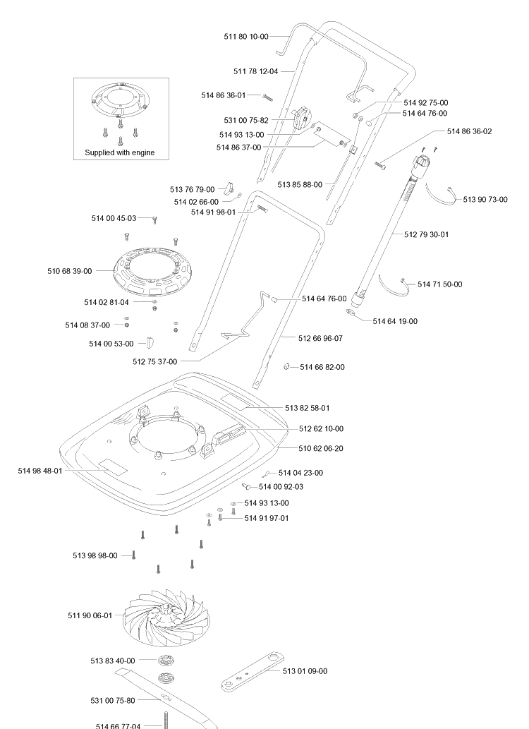 Product Complete 3 Diagram and Parts List for GT500  Husqvarna Lawn Mower