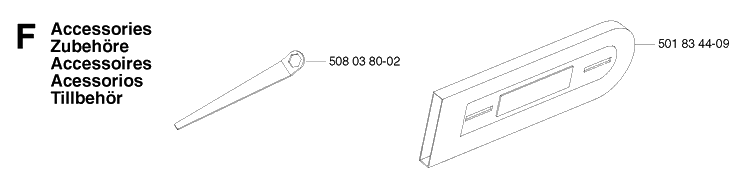 Accessories Diagram and Parts List for 316 20030100001-20033100000 Husqvarna Chainsaw