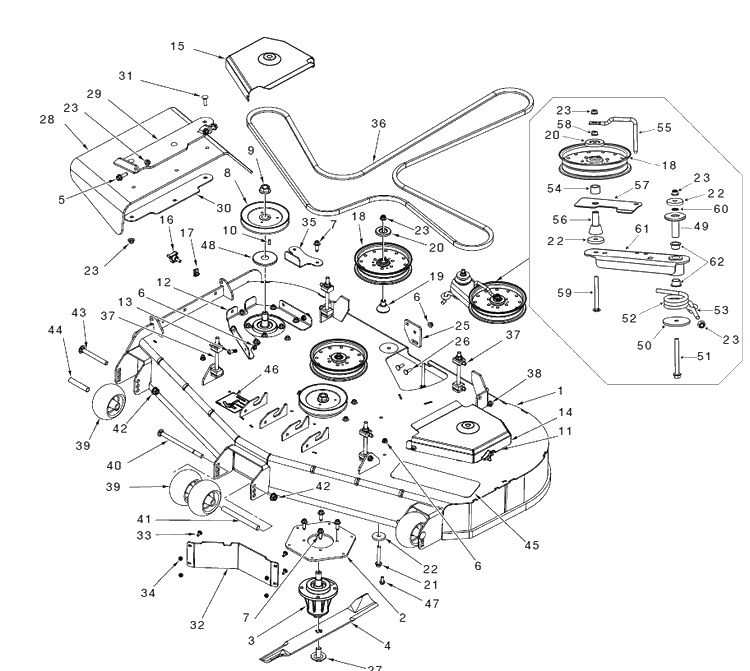 Mowing Deck Diagram and Parts List for Z460X (970497201-00)(2020-06) Husqvarna Lawn Mower