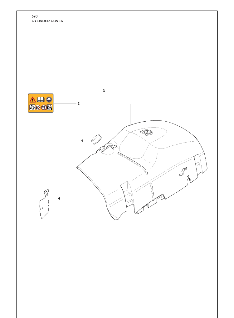 Cylinder Cover Diagram and Parts List for 570 2009-08 Husqvarna Chainsaw