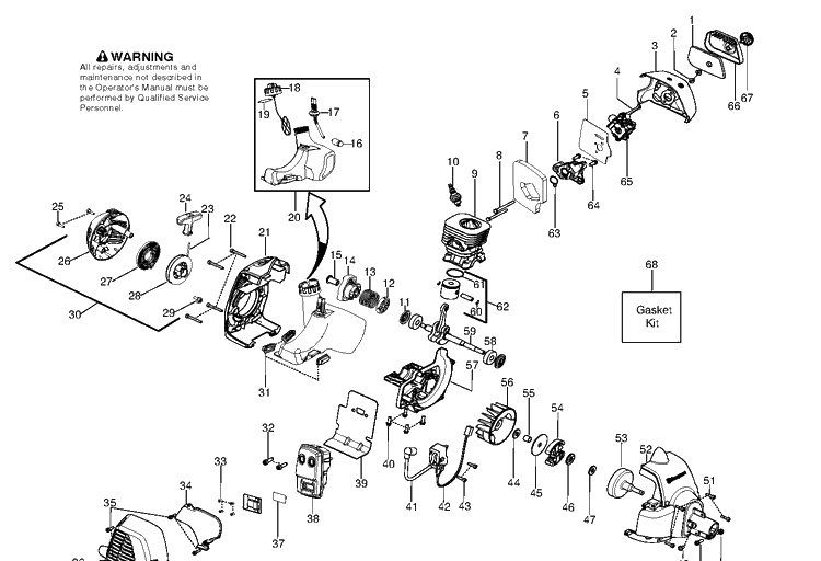 Engine Diagram and Parts List for 125LDXTEST 2010-06 Husqvarna Trimmer