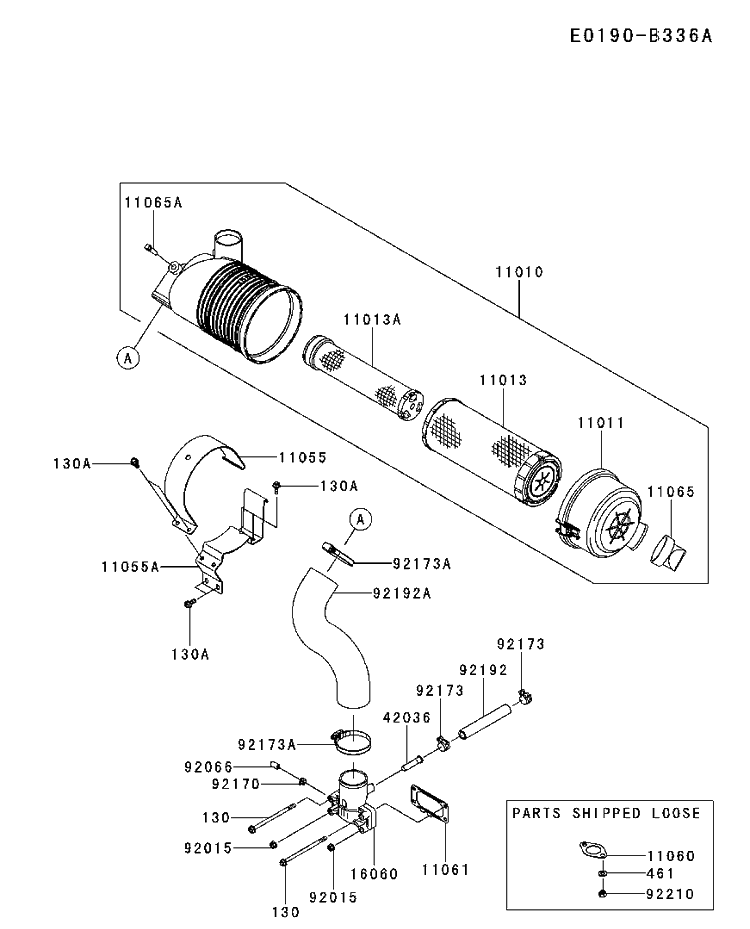 Air Filter And Muffler Diagram and Parts List for FX691V-AS50 2017-09 Husqvarna Engine