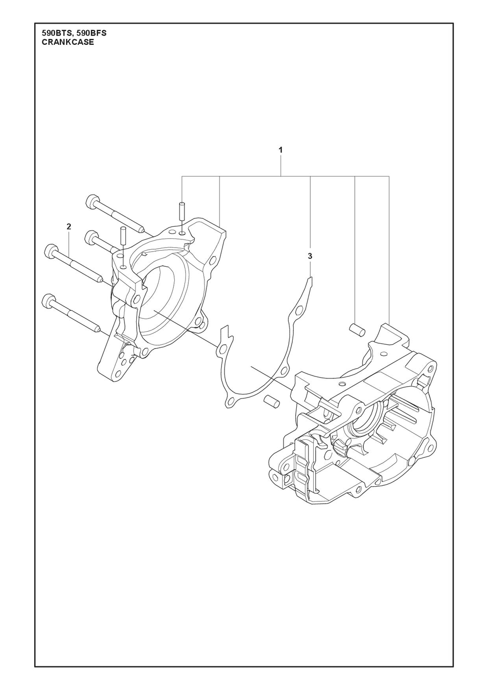 Crankcase Diagram and Parts List for 590BTS  Husqvarna Leaf Blower / Vacuum