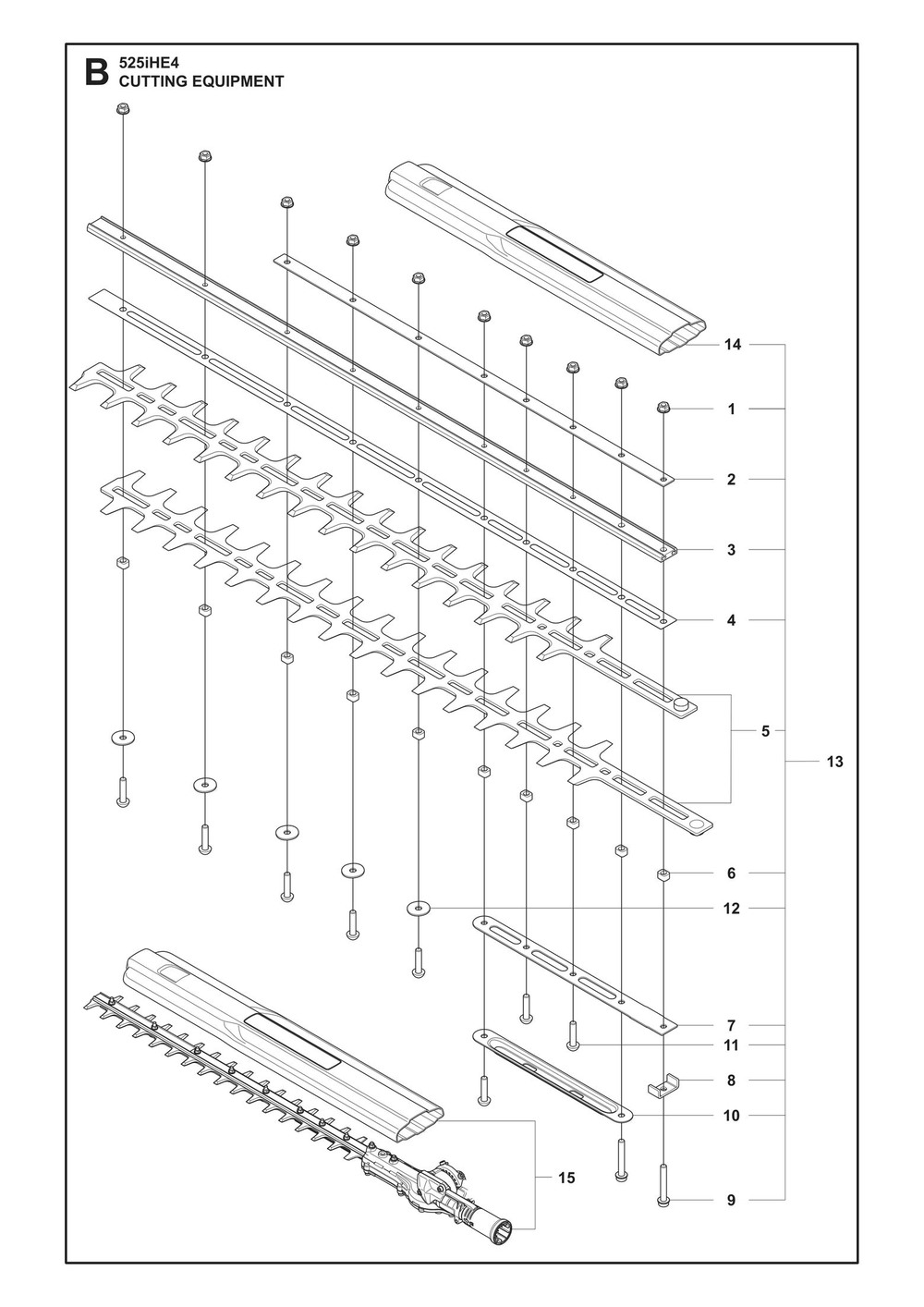 Cutting Equipment Diagram and Parts List for 525IHE4  Husqvarna Trimmer
