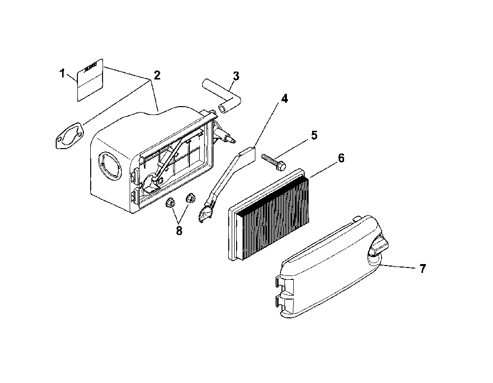 Air intake/filtration Diagram and Parts List for 917376823  Husqvarna Lawn Mower