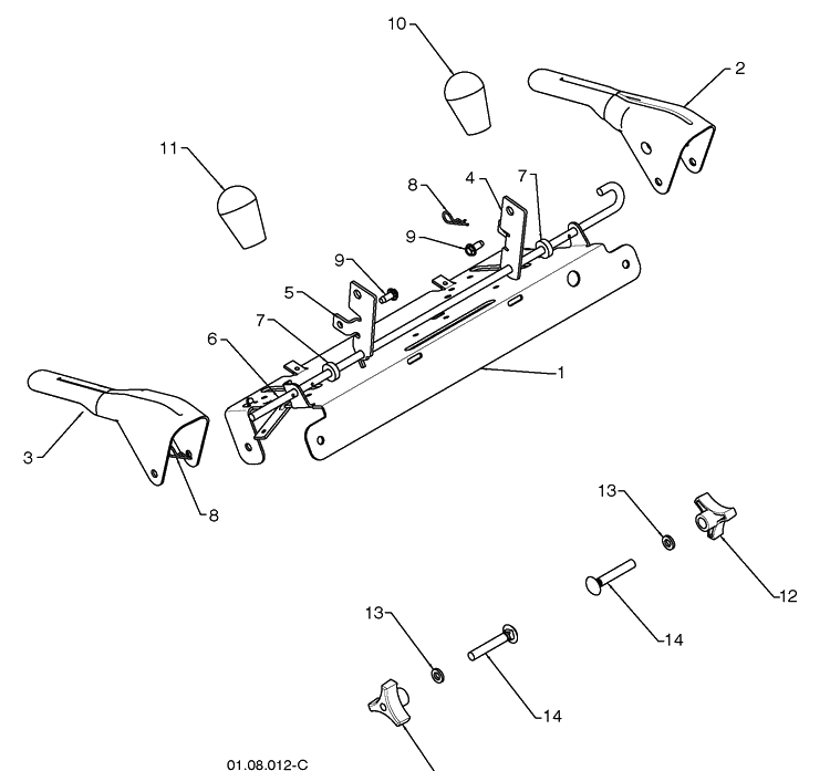 Handles 2 Diagram and Parts List for 11524E (96193006600)(2010-05) Husqvarna Snow Blower