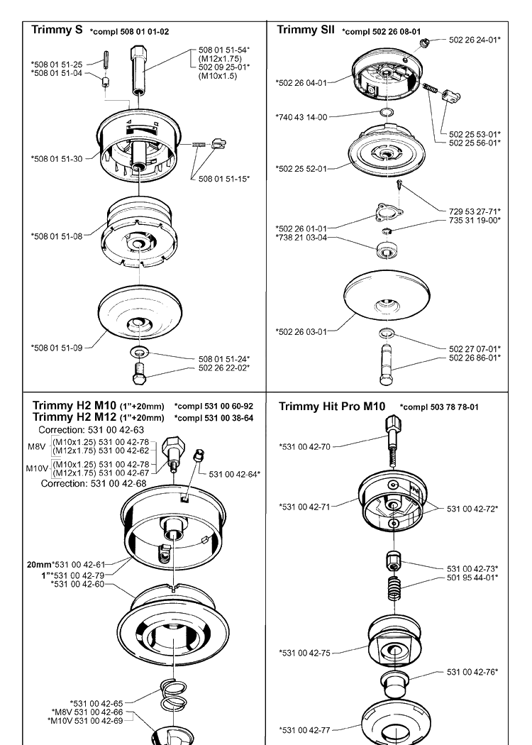 Trimmer Head 7 Diagram and Parts List for 19992300001-20004000000  Husqvarna Edger