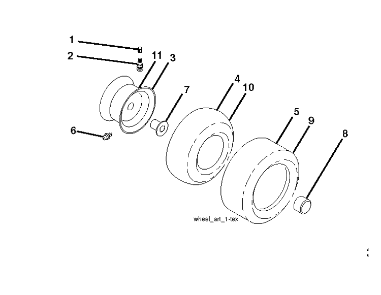 Wheels And Tires Diagram and Parts List for YTH2348-240443 2012-11 Husqvarna Lawn Tractor