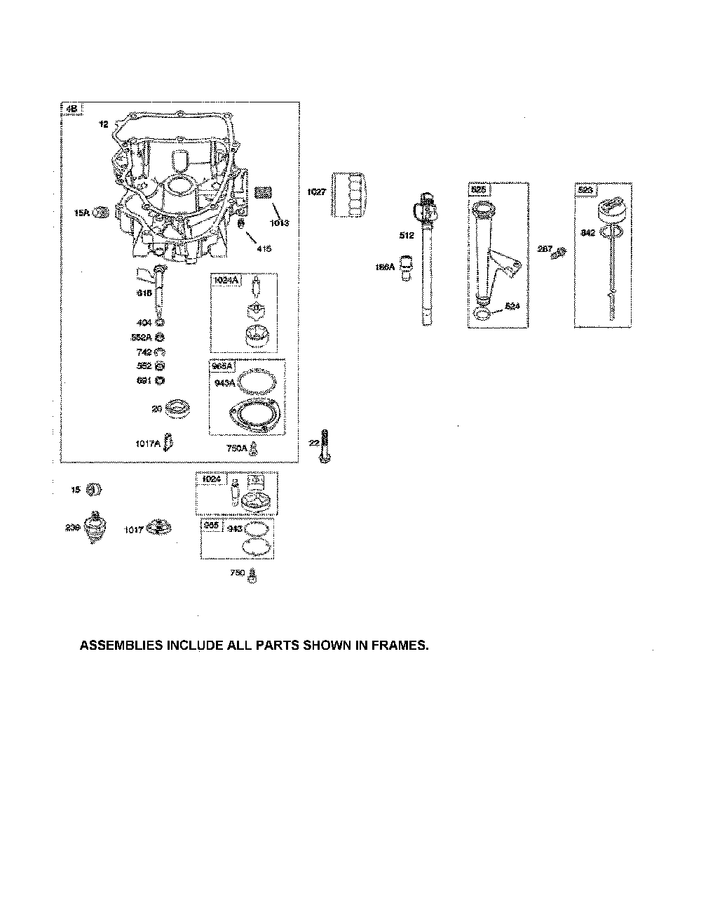 Engine sump/lubrication Diagram and Parts List for YTH2348-917289560  Husqvarna Lawn Tractor