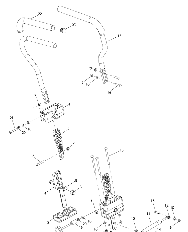 Steering Diagram and Parts List for EZ4824K (966038201)(2009-01) Husqvarna Lawn Mower