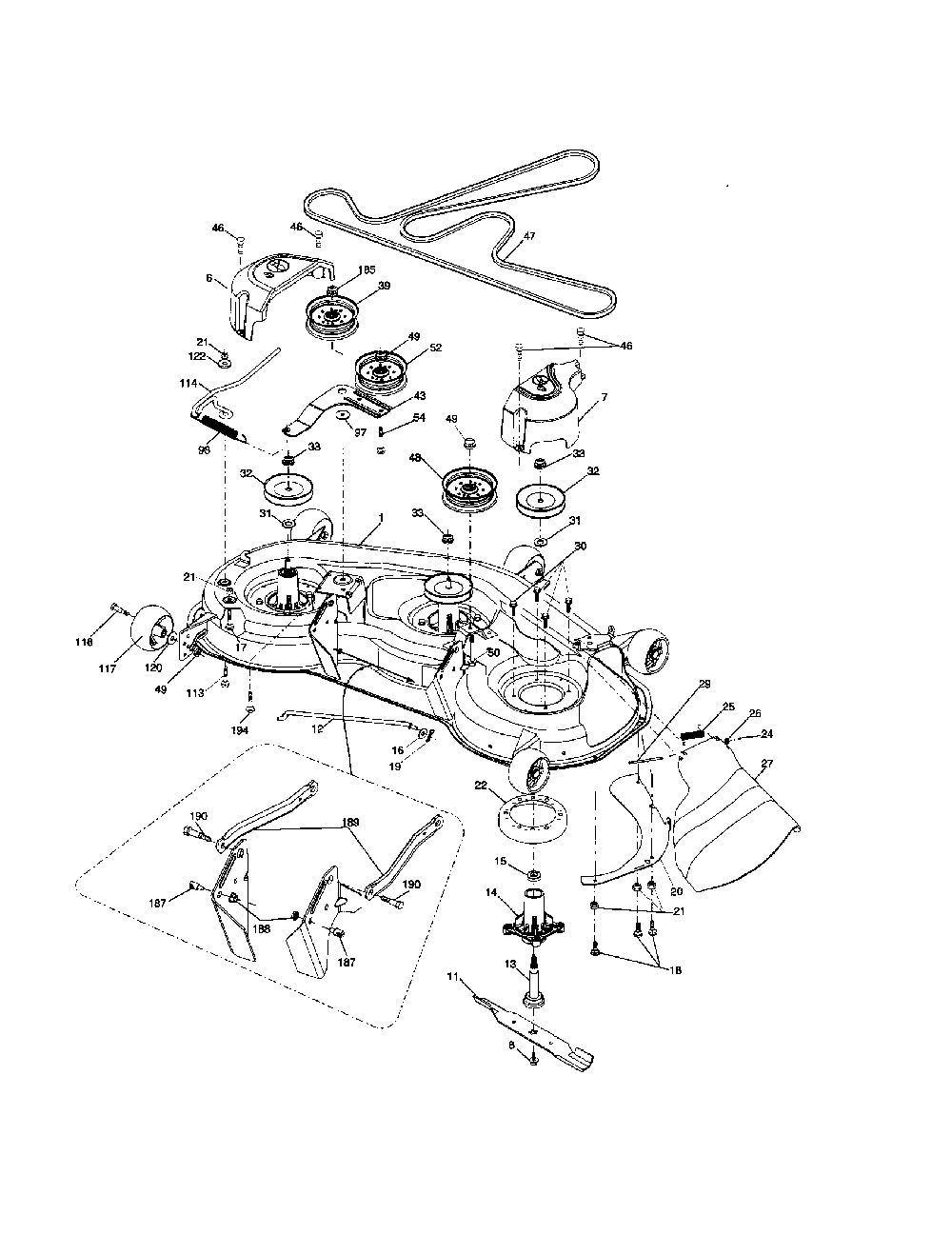 Mower deck Diagram and Parts List for YTH2348-917287560  Husqvarna Lawn Tractor