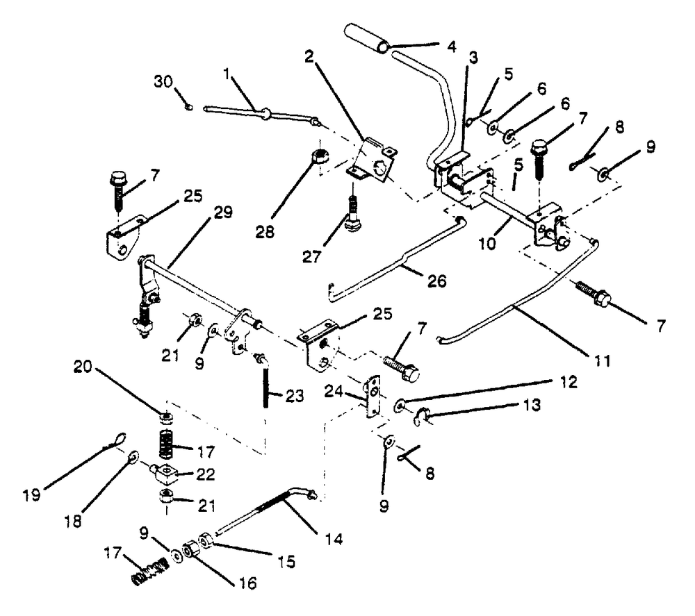 Brake/Rear Mower Lift Assembly Diagram and Parts List for LT112 (954000191-A)(1990-11) Husqvarna Lawn Tractor