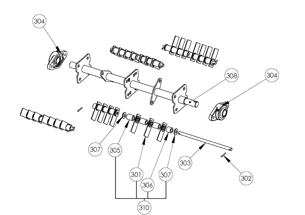 Cutting Equipment Diagram and Parts List for S500PRO 967637301 Husqvarna Dethatcher