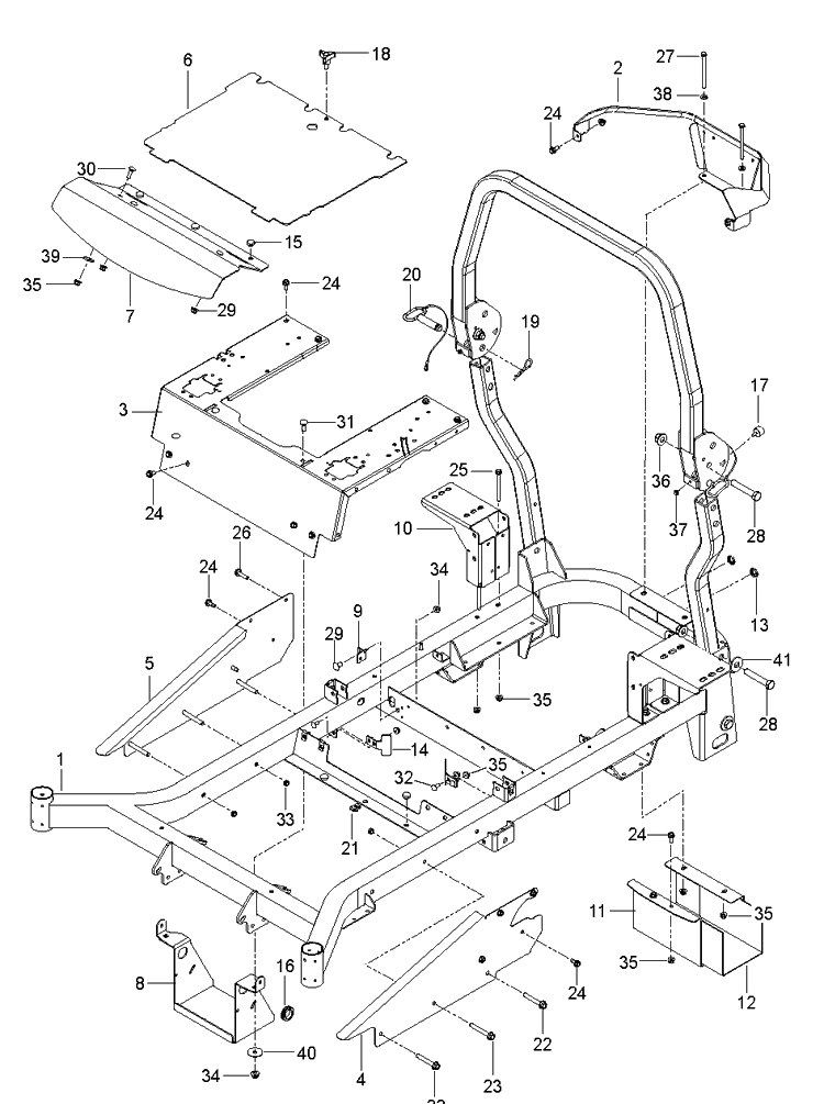 Frame 7 Diagram and Parts List for MZ54 (97045580100)(2019-12) Husqvarna Lawn Mower