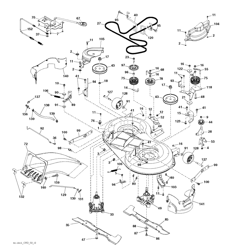 Mower Deck / Cutting Deck Diagram and Parts List for TC138 (96051017900)(2018-07) Husqvarna Lawn Tractor