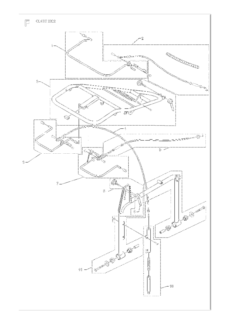 Handle And Controls Diagram and Parts List for CL400I (970549301)(2021-12) Husqvarna Lawn Tractor Accessories