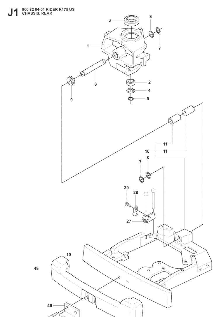 Transmission 4 Diagram and Parts List for RIDER175 (966828401)(2008-05) Husqvarna Lawn Mower