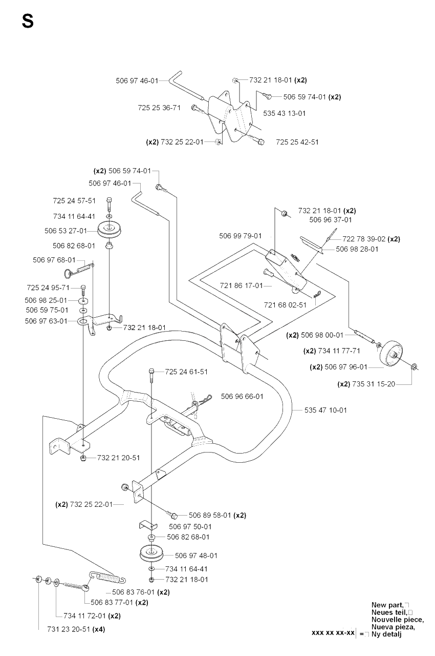 Protection Frame Diagram and Parts List for R18PRO (953521901)(2007-03) Husqvarna Lawn Tractor