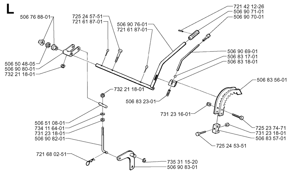 Controls 3 Diagram and Parts List for R13 1998-09 Husqvarna Lawn Tractor