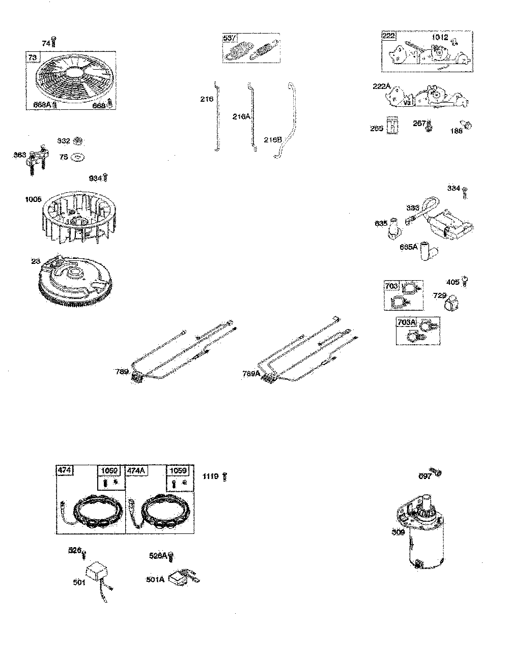 Flywheel/alternator Diagram and Parts List for 96045005700  Husqvarna Lawn Tractor