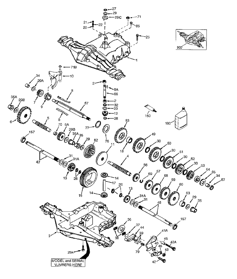 Transaxle - Peerless Diagram and Parts List for LT125 (954170001-C)(1998-10) Husqvarna Lawn Tractor