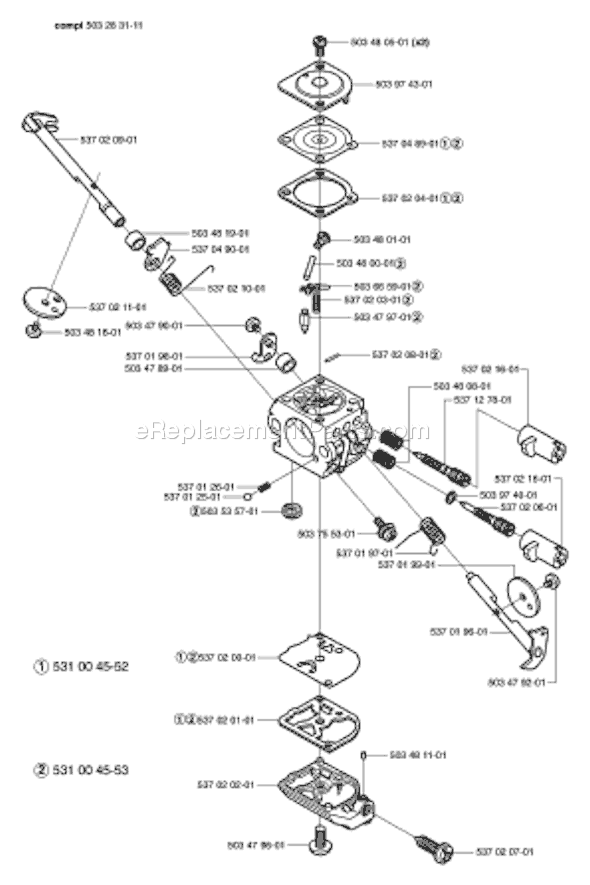 Page C Diagram and Parts List for 326SX 2002-10 Husqvarna Lawn Tractor Accessories