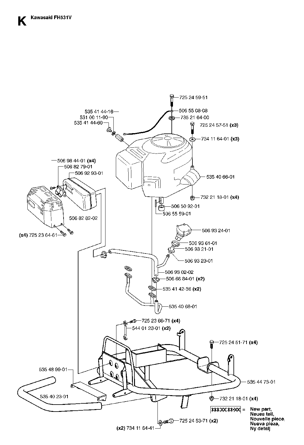 Engine Diagram and Parts List for RIDERPRO18AWD (953536601)(2005-03) Husqvarna Lawn Tractor