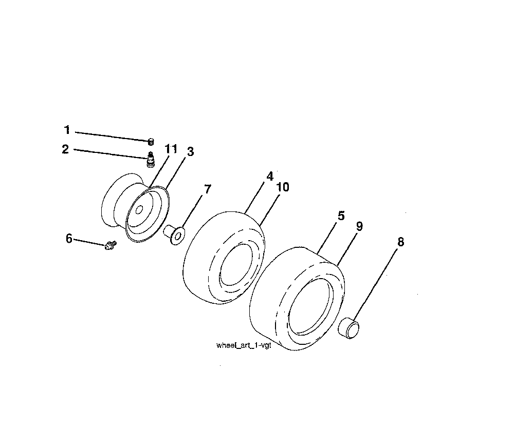 Wheels & tires Diagram and Parts List for 917280022  Husqvarna Lawn Tractor