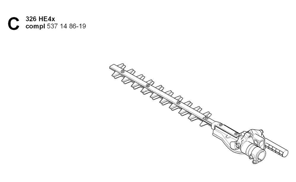 Cutting Equipment 2 Diagram and Parts List for 326HE4X 20054000001 - 20090900000 Husqvarna Hedge Trimmer