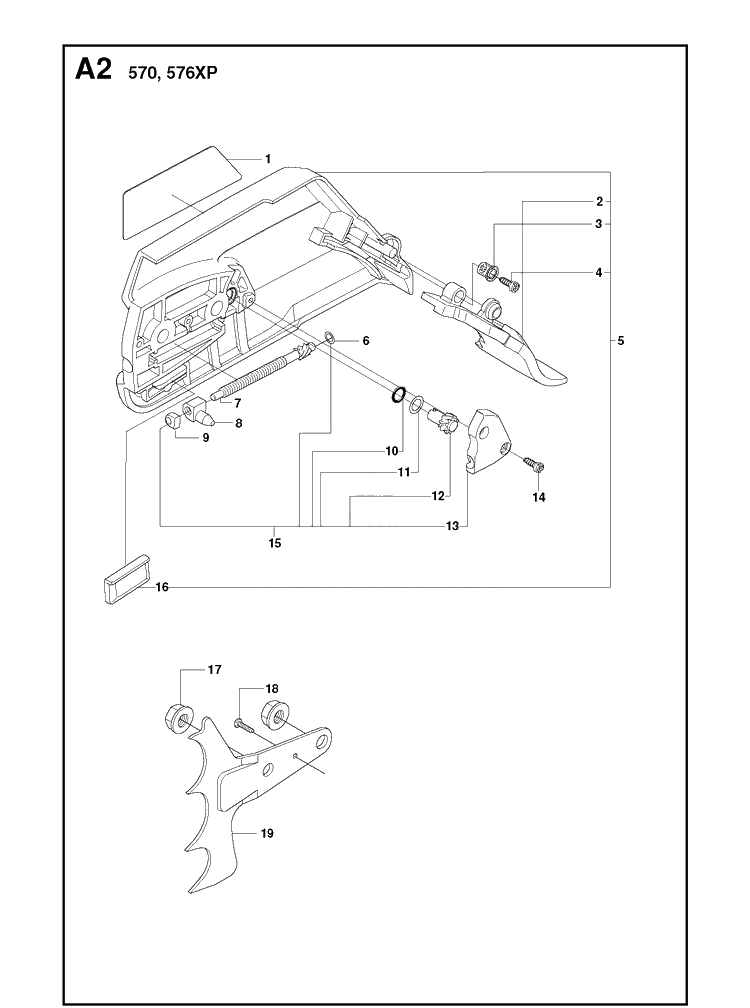 Clutch Cover 2 Diagram and Parts List for 576XP 20090100001-Current Husqvarna Chainsaw