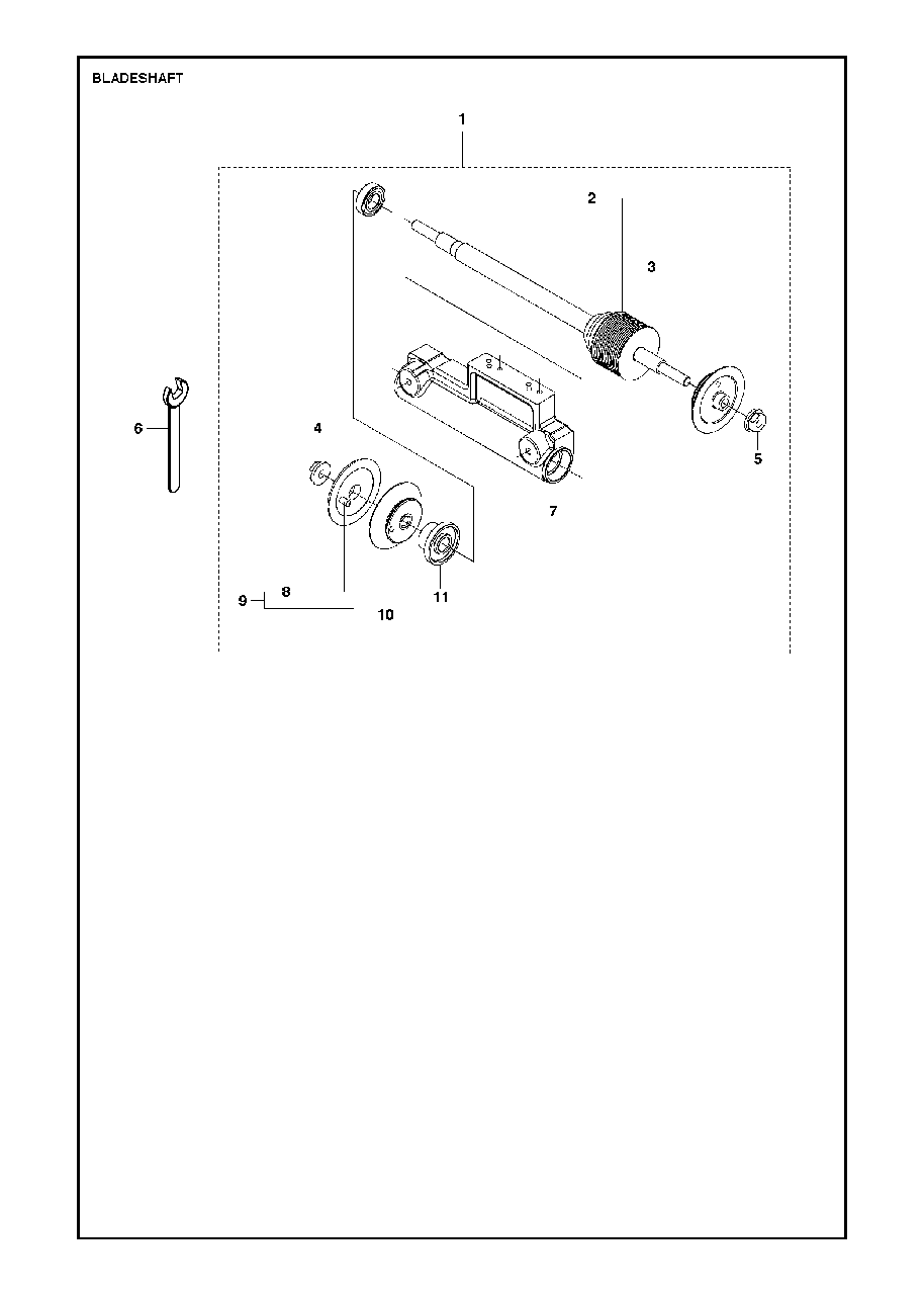 Bladeshaft Diagram and Parts List for FS520 (FS 524)(2011-02) Husqvarna Circular Saw