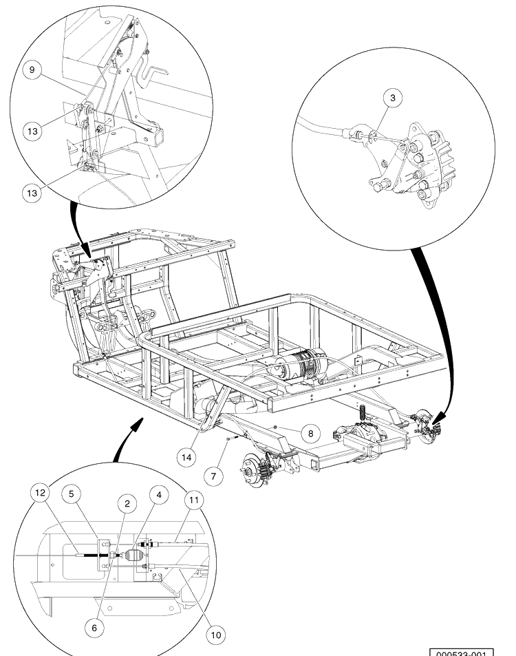 Park Brake System Diagram and Parts List for HUV4421GXP 2009 Husqvarna Lawn Tractor