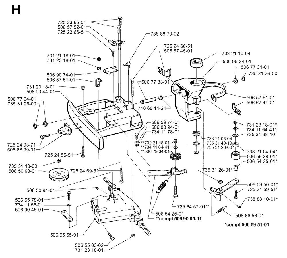 Steering Diagram and Parts List for R11 1998-09 Husqvarna Lawn Tractor